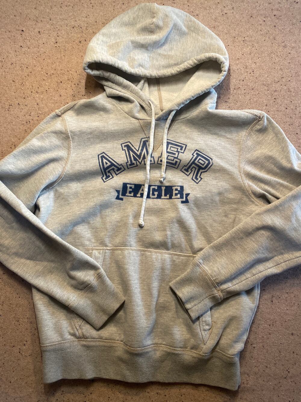 American Eagle Athletic Fit Hoodie Men's Medium Gray